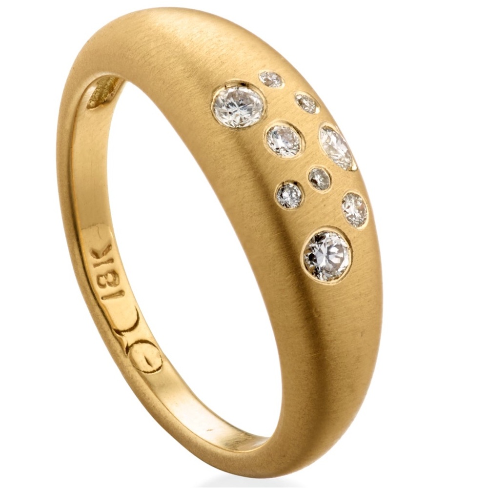 Elizabeth Moore. REDUCED! Buy Now! 18K Satin Finish Pinkie. Diamond Scattered.